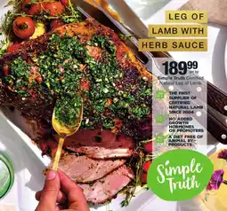 Checkers Simple Truth Certified Natural Leg of Lamb offer