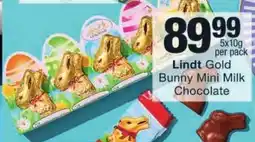 Checkers Lindt Gold Bunny Mini Milk Chocolate offer