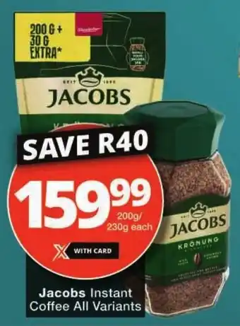 Checkers Jacobs Instant Coffee All Variants offer