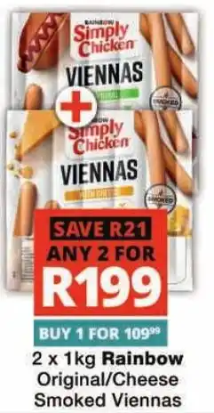 Checkers Rainbow Original/ Cheese Smoked Viennas offer