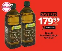 Checkers B-well Pure Extra Virgin Olive Oil offer