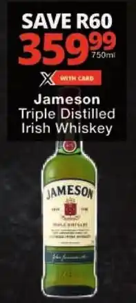 Checkers Jameson Triple Distilled Irish Whiskey offer
