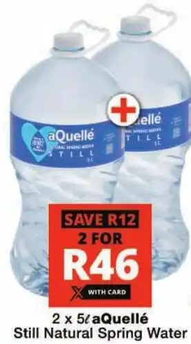 Checkers aQuellé Still Natural Spring Water offer