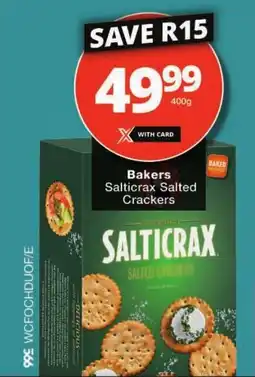Checkers Bakers Salticrax Salted Crackers offer