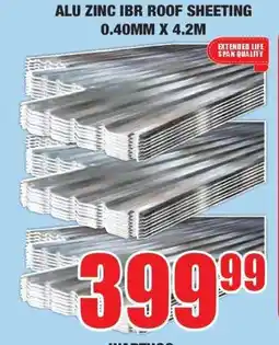 Boxer ALU ZINC IBR ROOF SHEETING 0.40MM X 4.2M offer