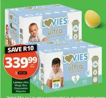Checkers Lovies Ultra Mega Box Disposable Nappies offer