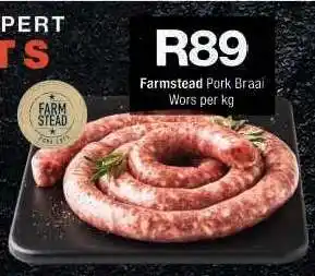 Checkers Farmstead Pork Braai Wors offer