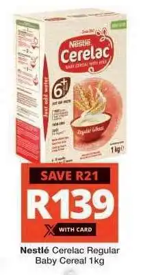 Checkers Nestlé Cerelac Regular Baby Cereal 1kg offer