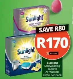 Checkers Sunlight Dishwashing Tablets offer