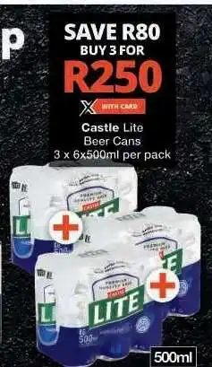 Checkers Castle Lite Beer Cans offer