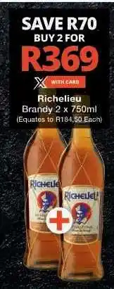 Checkers RICHELIEU BRANDY 2 X 750ML offer