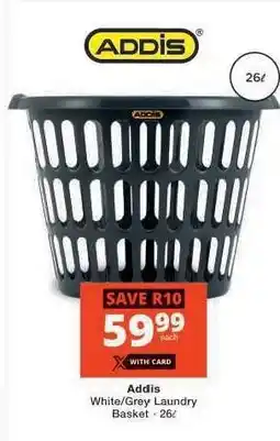Checkers Addis White/Grey Laundry Basket offer
