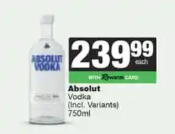 Spar Tops ABSOLUT offer