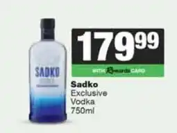 Spar Tops Sadko Exclusive Vodka offer