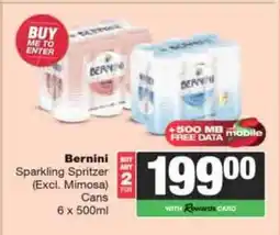 Spar Tops Bernini Sparkling Spritzer (Excl. Mimosa) offer