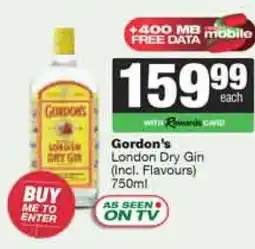 Spar Tops Gordon's London Dry Gin offer