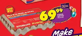 Shoprite RITEBRAND LARGE EGGS 30 per pack offer