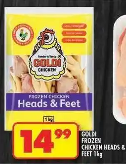 Shoprite GOLDI FROZEN CHICKEN HEADS & FEET 1kg offer