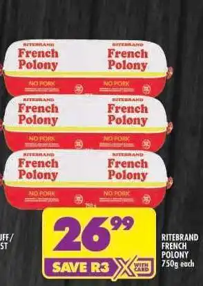 Shoprite Ritebrand French Polony offer