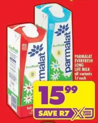 Shoprite PARMALAT EVERFRESH LONG LIFE MILK offer