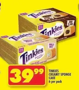 Shoprite TINKIES CREAMY SPONGE CAKE offer