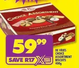 Shoprite DE VRIES CHOICE ASSORTMENT BISCUITS 400g offer