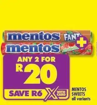 Shoprite MENTOS SWEETS all variants offer