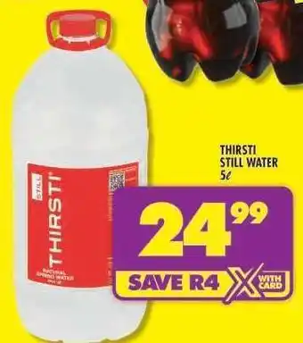 Shoprite Thirsti Still Water 5L offer
