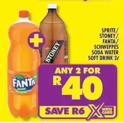Shoprite Sprite / Stoney / Fanta / Schweppes Soda Water Soft Drink 2ℓ offer