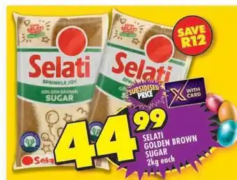 Shoprite Selati Golden Brown Sugar-2Kg Each offer