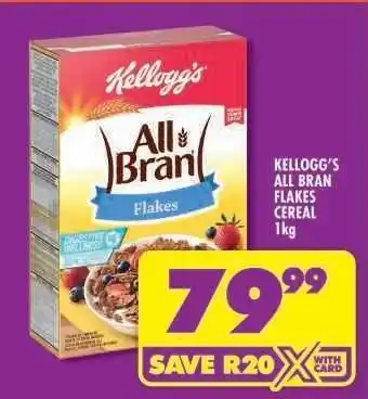 Shoprite KELLOGG'S ALL BRAN FLAKES CEREAL 1kg offer