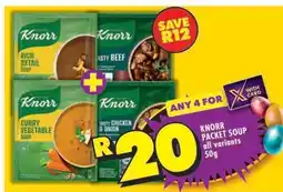 Shoprite KNORR PACKET SOUP all variants 50g offer