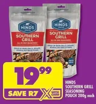 Shoprite Hinds Southern Grill Seasoning Pouch 200g offer