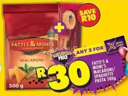 Shoprite Fatti's & Moni's Macaroni/Spaghetti Pasta 500g offer