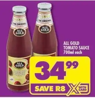 Shoprite All Gold Tomato Sauce-700ml Each offer