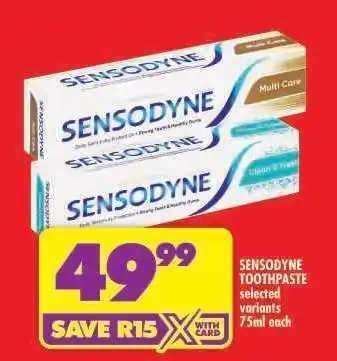 Shoprite SENSODYNE TOOTHPASTE offer