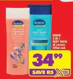 Shoprite RENEW 3-IN-1 BODY WASH offer