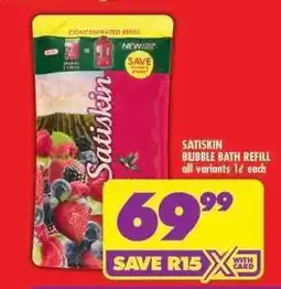Shoprite Satiskin Bubble Bath Refill offer