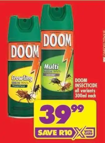Shoprite DOOM INSECTICIDE all variants 300ml each offer
