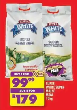 Shoprite SUPER WHITE SUPER MAIZE MEAL 10kg offer
