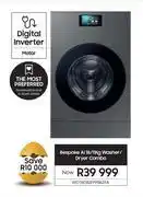 Samsung Samsung 18/11Kg Bespoke AI Washer/Dryer Combo WD18DB8995BZFA offer
