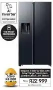 Samsung Samsung Bespoke 617L AI Side By Side With Smart Things (WiFi) Non Plumbed Black RS70F65K2F/FA offer