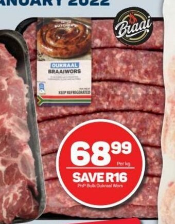Pick n Pay PnP Bulk Oukraal Wors per kg offer