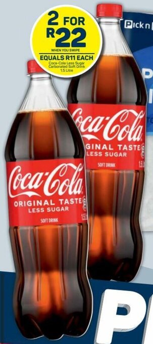 Pick n Pay Coca-Cola Less Sugar Carbonated Soft Drink 1.5 Litre offer