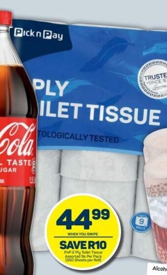Pick n Pay PnP 2 Ply Toilet Tissue Assorted 9s per pack offer