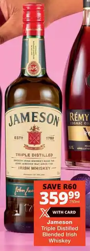 Checkers Jameson Triple Distilled Blended Irish Whiskey offer