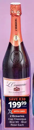 Checkers L'Ormarins Cap Classique Brut NV/ Brut/ Brut Rosé offer