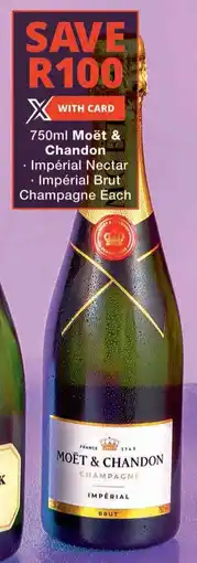 Checkers Moët & Chandon Impérial Nectar/ Impérial Brut Champagne offer
