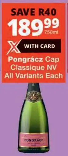 Checkers Pongrácz Cap Classique NV All Variants offer