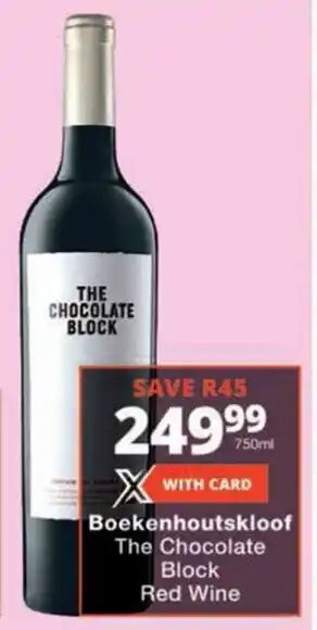 Checkers Boekenhoutskloof The Chocolate Block Red Wine offer